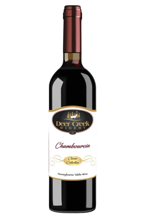 Chambourcin dry red wine bottle, Classic Collection, formerly Rustic Red, Deer Creek Winery